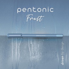 Pentonic Blue Ballpoint Pens 10 Count 0.7mm Fine Point Frosted Barrel