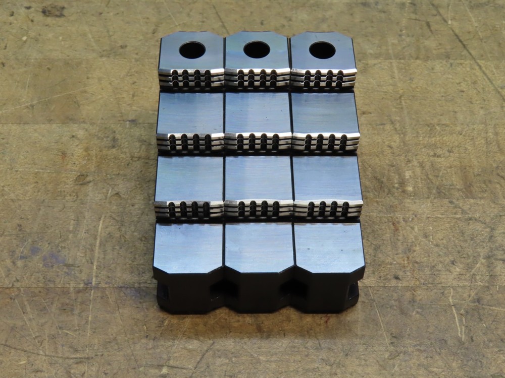 Set of 3 SMW AUTOBLOK GST 260 quick change monoblock stepped steel hard jaws