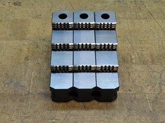 Set of 3 SMW AUTOBLOK GST 260 quick change monoblock stepped steel hard jaws