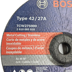 7 Bosch Cut Off Wheel Type 42/27A Metal Cutting/Stainless 9″X7/8″ AS 46-BF Grit