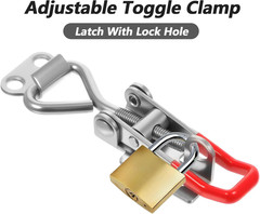 6 Pack 4001 Toggle Latch Clamp with Lock Hole, 304 Stainless Steel Adjustable
