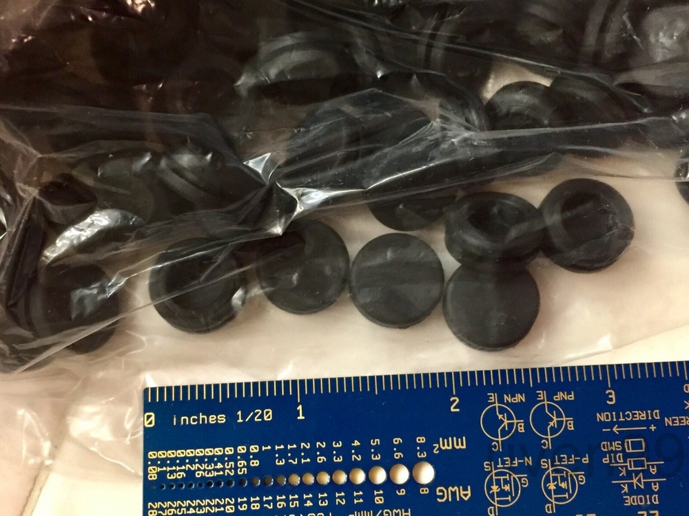 Lot of 50pcs Essentra Vinyl Rubber Blank Hole Plug Grommets, SELECT SIZE