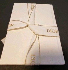 DIOR Flower Embossed White/Gold Blank Notebook Diaries Limited Edition w/Ribbon