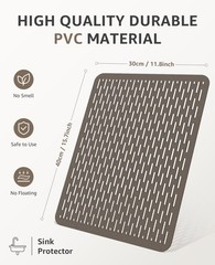 Bligli Mesh Sink Mat, 15.7 x 11.8inch Prtector 15.7″ x 11.8″, Clear Gray