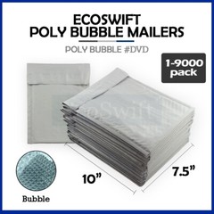 1-9000 #0 DVD 7.5×10 “EcoSwift” Poly Bubble Mailer Padded Envelope Bags 7.5 x 10
