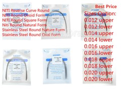 10x Dental Orthodontic Arch Wire NITI/Stainless Steel Round Ovoid/Natural/Square