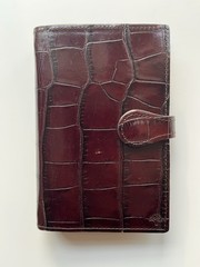 Vintage Mulberry Agenda Planner Mahogany Brown Croc/ Filofax Pocket Size/Krause