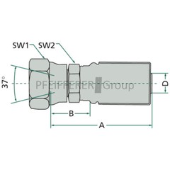 GATES Press Nipple – JIC PNE 20 DKJ 1.1/16″ V-No. 12G-12FJX