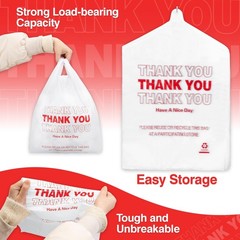 Grocery T Shirt Bags 60 Pack Thank You Plastic Shopping Carry Bags