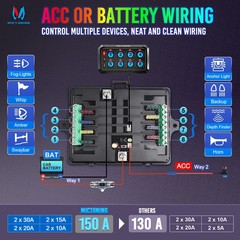 5Inch RGB Switch Panel Toggle Momentary Strobe Pulsed Circuit Control Box System