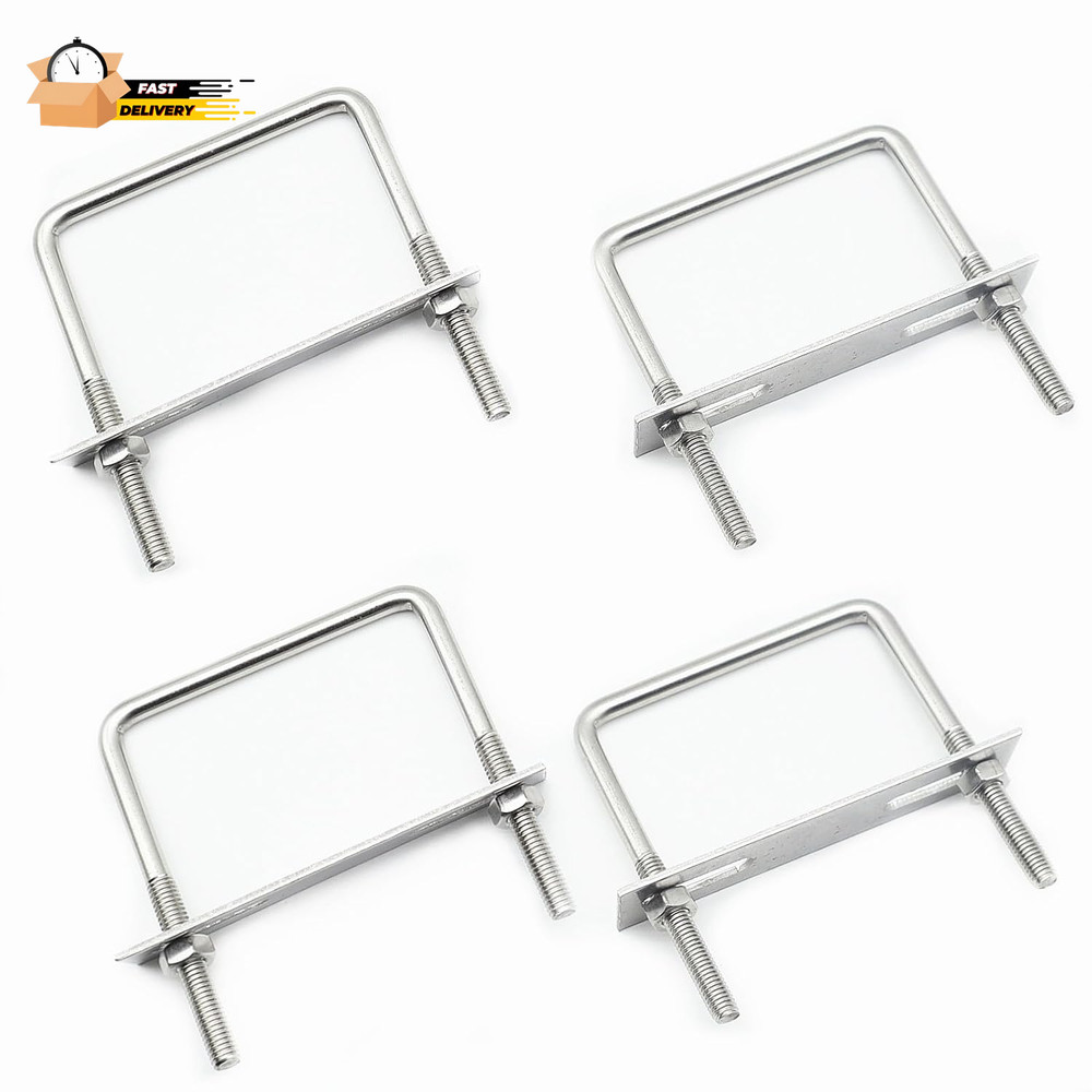 Stainless Steel Square U Bolt Clamp, Square Tube Clamps with Nut and Plate For