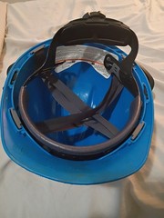 MSA V-Gard Hard Hat Adjustable Blue Class E W Ear Protection Included