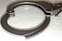 MTech USA 4508-SDL Series Double-Lock Handcuffs, Stainless Steel, Nickel Silver