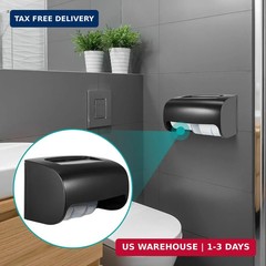 Maxcheck 2 Pcs Commercial Toilet Paper Dispenser Wall Mount Double 2 Roll Lockin