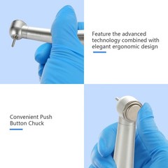 1-5 SKYSEA Dental High Speed Handpiece Big Head Push Button Type 4Hole FG 1.60mm