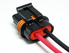 2-Pin Metri-Pack 630 Series 12 AWG, 46amp Female to Male PIGTAIL 12″ Lead