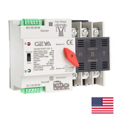 GEYA ATS PC Dual Power Automatic Power 3Pole 100A 220V Transfer Switch Grid NEW