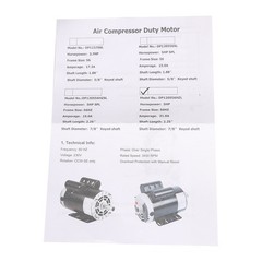 5 HP 1Phase Compressor Duty Electric Motor 230V 3450 RPM Frame-56HZ 7/8” Shaft