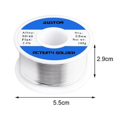 AUSTOR 60-40 Tin Lead Rosin Core Solder Wire for Electrical Soldering (100g, 0.8