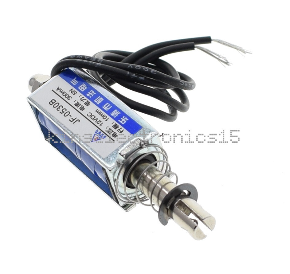 NEW JF-0530B DC12V 300mA 5N/10mm Pull-Push-Type DC Solenoid Electromagnet
