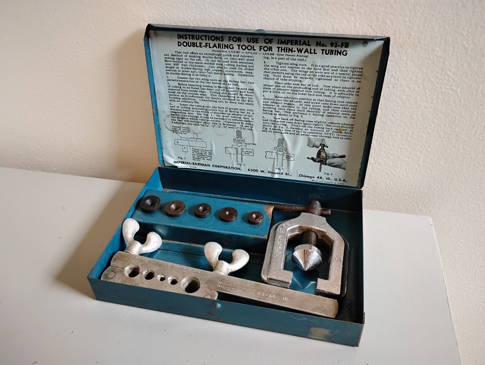 Vintage Imperial-Eastman No. 93-FB Double-flaring Tubing Kit in metal case. USA