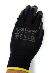 12 Pair Black Safety Gloves Latex Coated Grip Cut Resistant