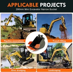 Mini Excavator Bucket, 11.4”/290MM Backhoe and Digging Bucket for Excavator