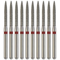 Dental Diamond Burs 863/012F Flame Fine Grit Red High Speed Friction Grip FG bur