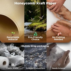 Honeycomb Packing Paper Eco-friendly 12×200 Honeycomb Cushioning Wrap Roll for