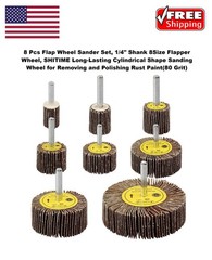 8/16/25/40 Pcs Flap Wheel Sander Set, 1/4″ Shank 8Size Flapper Wheel, Long Cylin