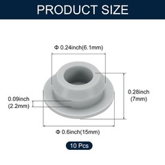 10pcs Hole Plug 7/16 Inch (11mm) Button Plugs Fit for 10mm Hole Grey