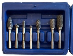 Astro 2181 8pc Double Cut Carbide Rotary Burr Set Die Grinder 1/4 in Shank