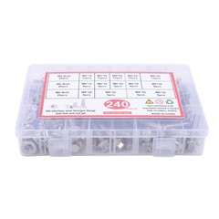 M5 M6 M8 Flanged Bolts and Nuts Kit 240 PCS Stainless Steel Metric Assortment
