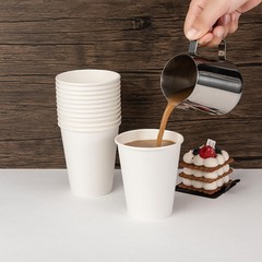 12 Oz Disposable Paper Coffee Cups Thick White Cups 100 Pack