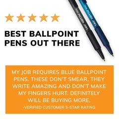 BIC Soft Feel Retractable Ball Point Pen Medium, Blue Ink, 36 Pack