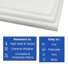 Duco Plus White HDPE Sheet High-Density Polyethylene DIY Cutting Board, Signs