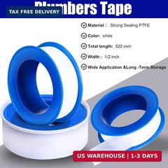 Pushglossy 200 Rolls PTFE Tape 1/2 x 520 Inches Plumbers Waterproof Sealant Plum