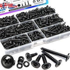 230PCS #8 Self Tapping Screws,410 Stainless Steel Self Tapping Screws for Metal,