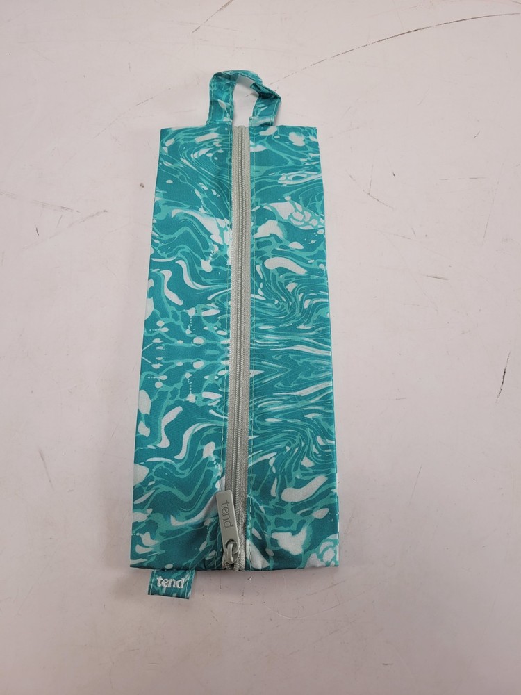 Baggu x Tend Zen Pack Zipper Aqua Blue Bag Case 10″x4″