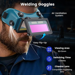Auto Darkening Welding Goggles with Clear Inner Lenses Welding Helmet Solar