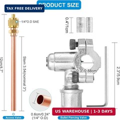 4PCS BPV-31 Bullet Piercing Valve, Bullet Piercing Valves Kit, A/C Refrigerant R