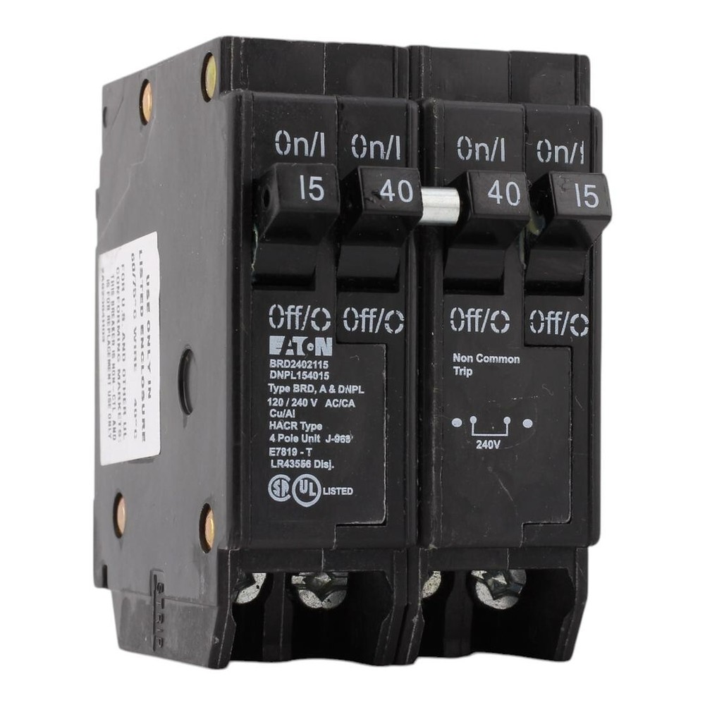 NEW Eaton BRD2402115 QUAD Circuit Breakers (MCBs) BRD 2P 15A/40A 240V 50/60H