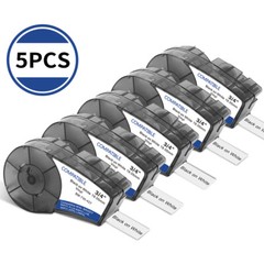 5PK Label Cartridge for Brady BMP21-PLUS M21-750-427 Black/White 3/4″ 19.1mm