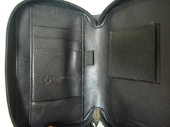 Vintage FRANKLIN COVEY Black Genuine Leather Compact full zip folder