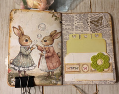 Junk Journal Handmade Booklet Book Vintage “Forest Animals” Pockets, Ephemera
