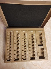 Nadex Coin Counter Handling Tray With Lid 6 Compartment Coin Sorter Teller Cashi