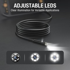 Teslong Dual Lens Endoscope Mechanic Borescope Inspection Camera Flexible 16.5FT