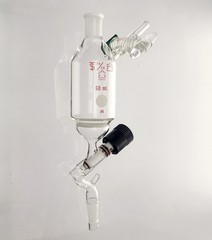 Kontes 60mL Fritted Addition Funnel, Medium Frit, 0-5mm Metering Valve, 14/20