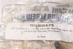 (10-Pk) Shear Loc Thumb Screw Tee Style Knob Stainless Black 1/4″ x 1-1/4″