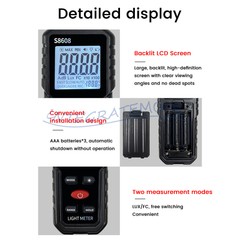 Light Meter Digital Illuminance Meter Luxmeter Luminometer Photometer 200000Lux-